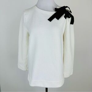 J. Crew Tie Shoulder Velvet Bow Top Size Medium